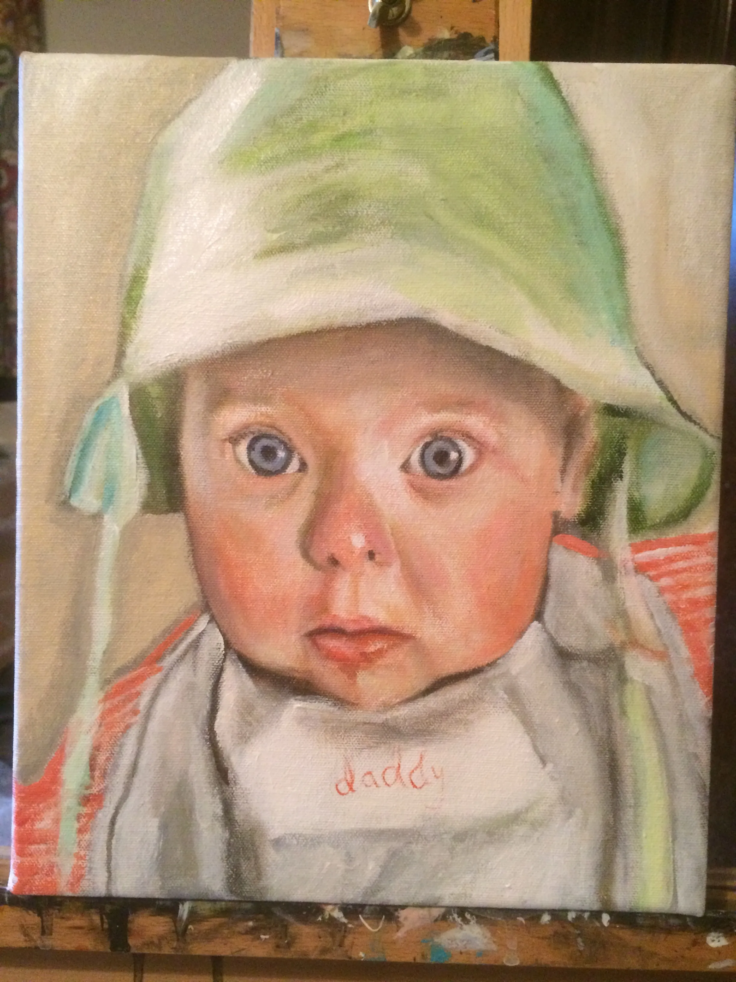 Portrait painting in acrylic by Sam Roffey