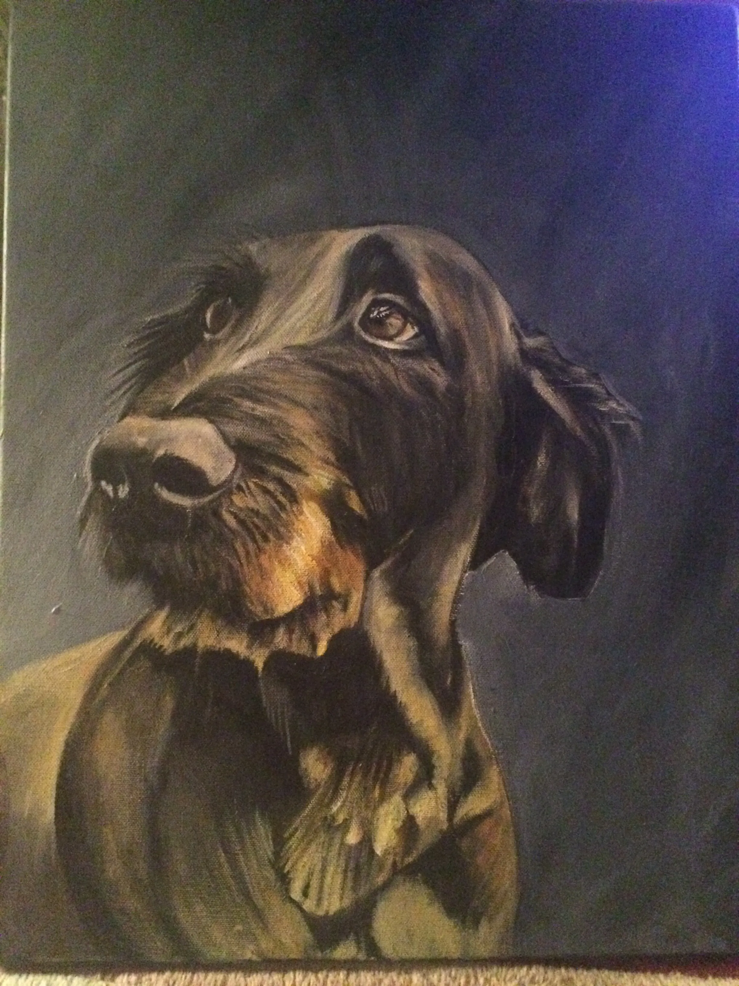Portrait painting in acrylic by Sam Roffey