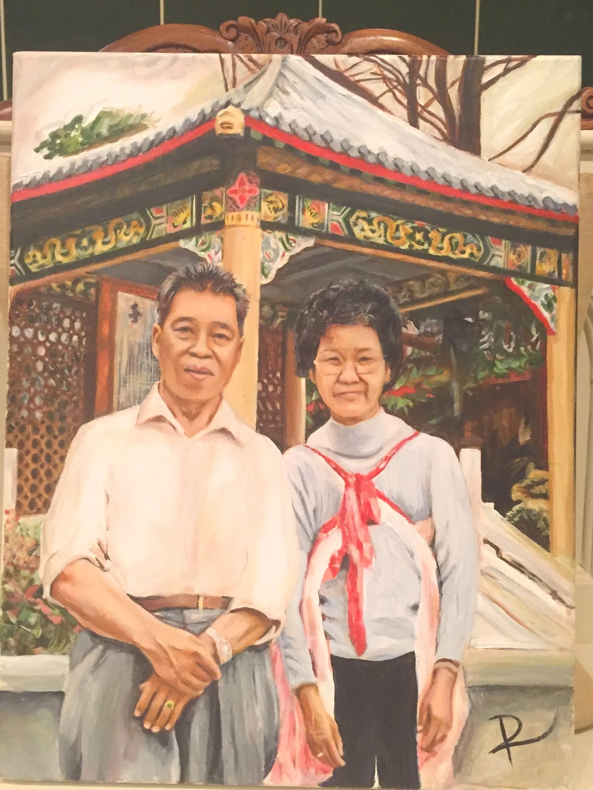 Portrait painting in acrylic by Sam Roffey
