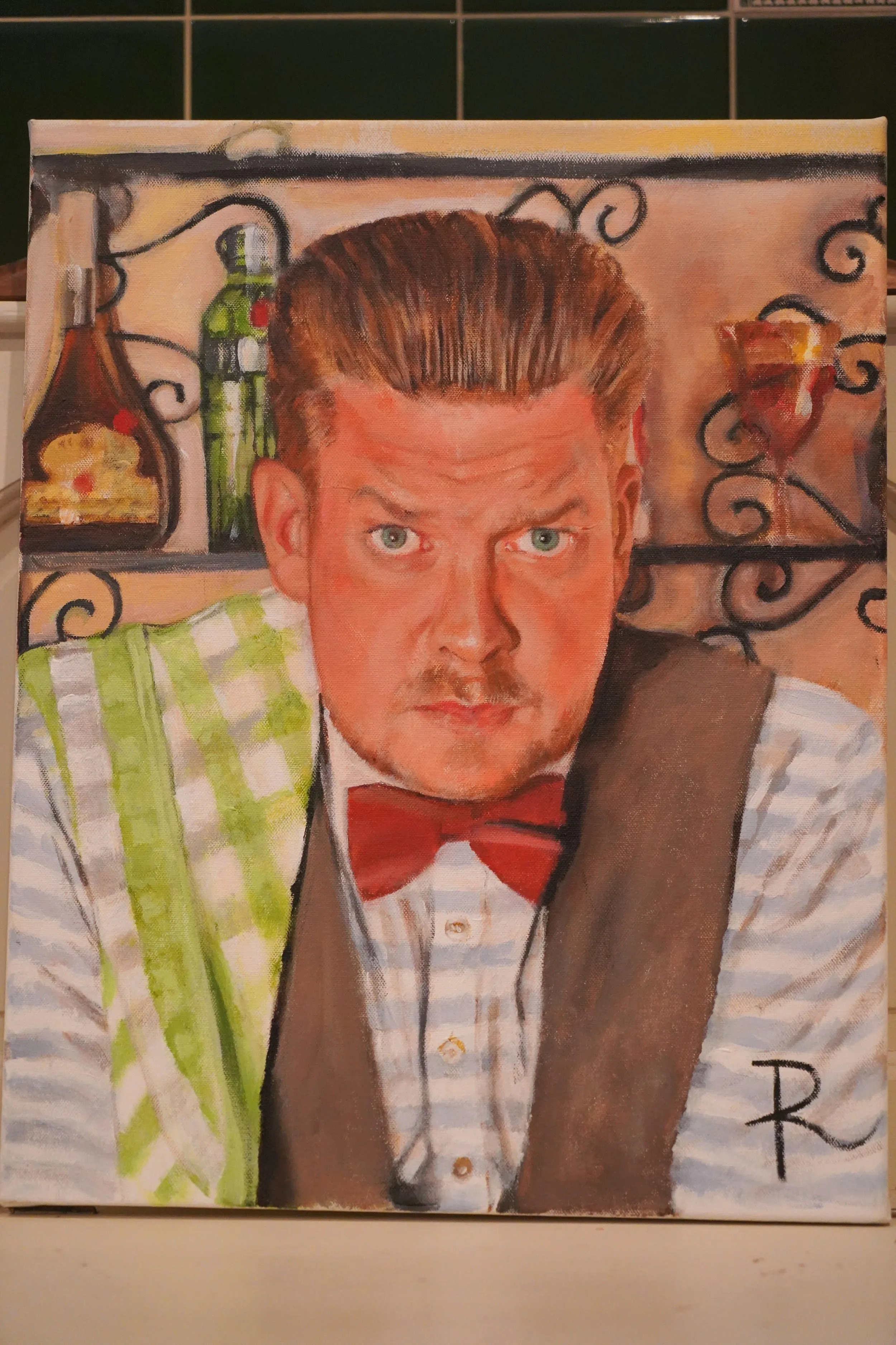 Portrait painting in acrylic by Sam Roffey