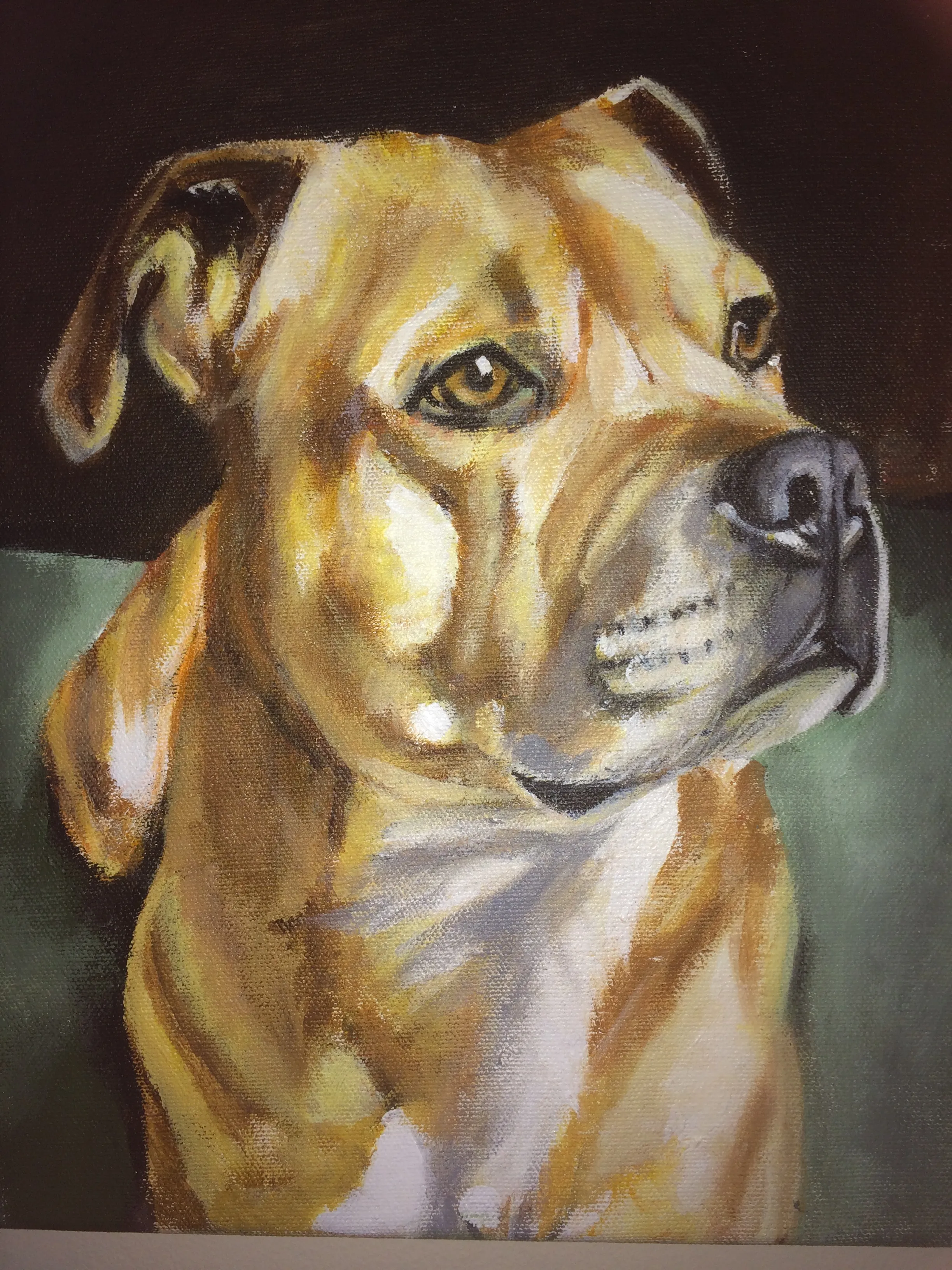 Portrait painting in acrylic by Sam Roffey