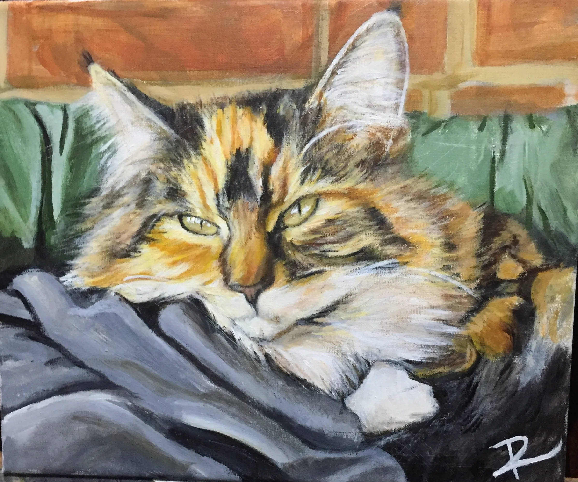 Portrait painting in acrylic by Sam Roffey