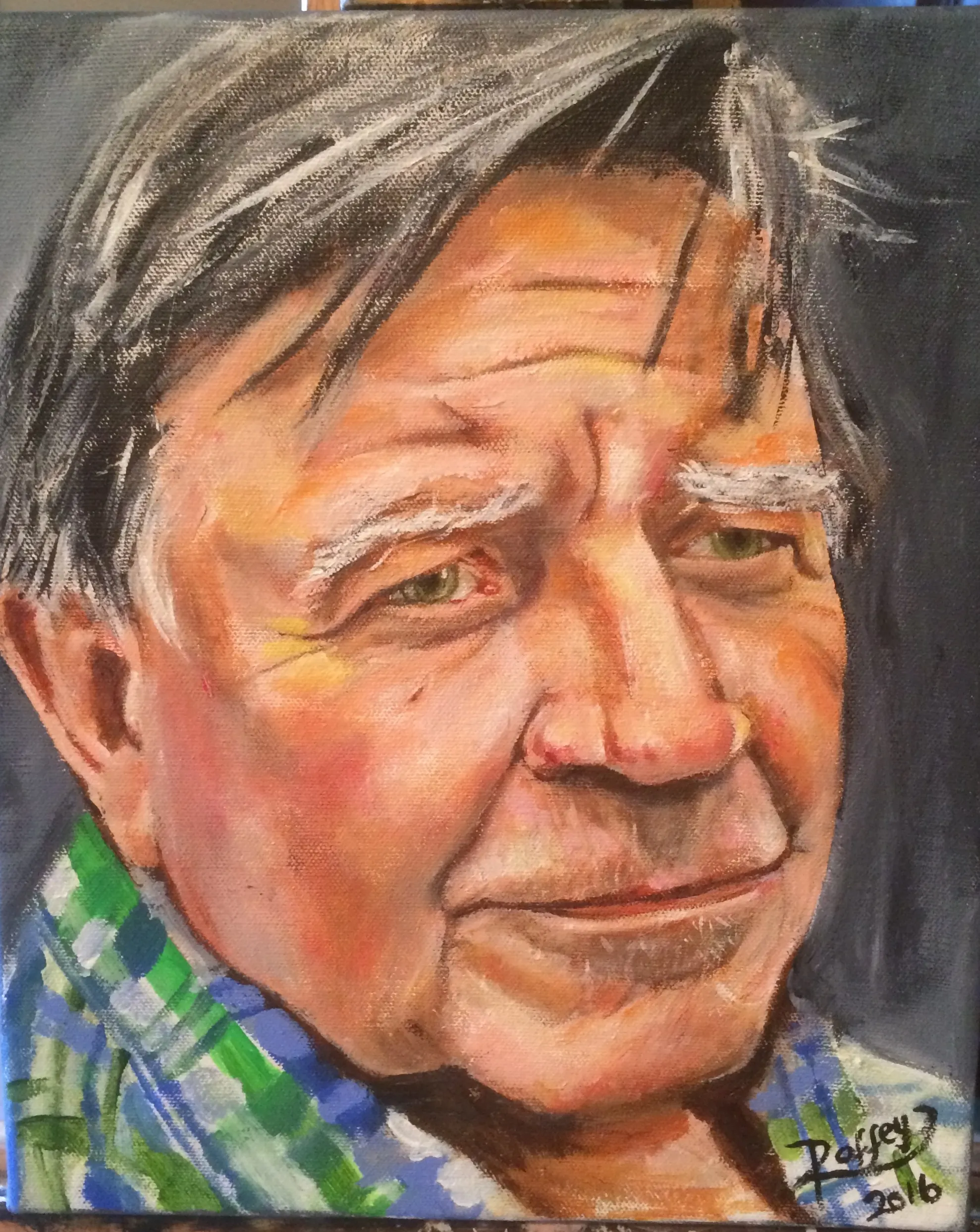 Portrait painting in acrylic by Sam Roffey