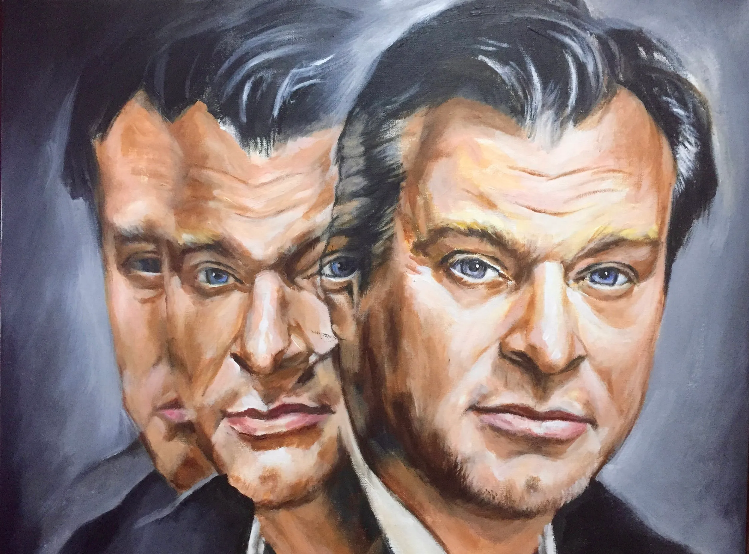 Portrait painting in acrylic by Sam Roffey